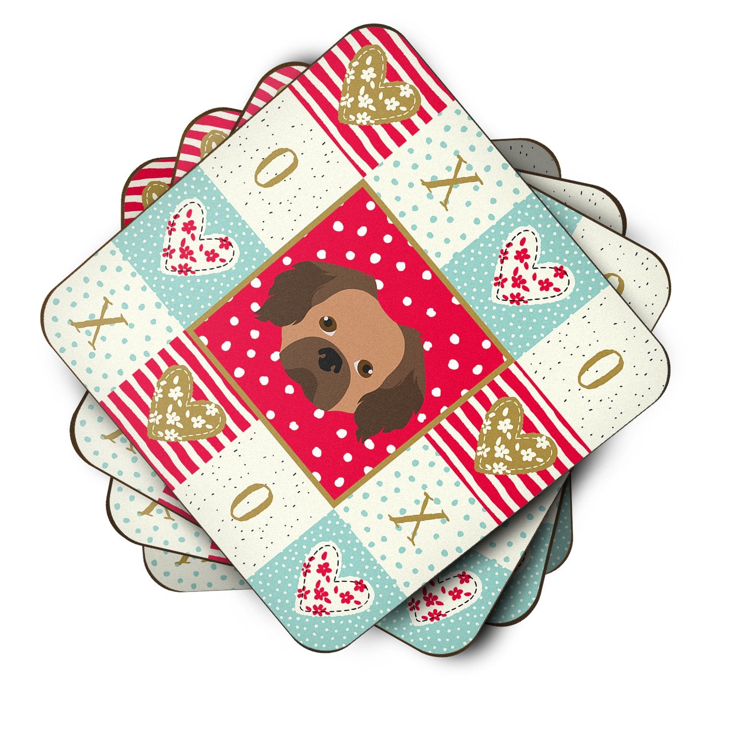 Set of 4 Tibetan Spaniel Love Foam Coasters Set of 4 CK5240FC by Caroline's Treasures