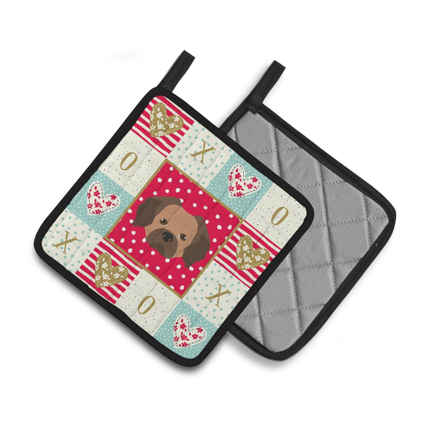 Tibetan Spaniel Love Pair of Pot Holders CK5240PTHD by Caroline's Treasures