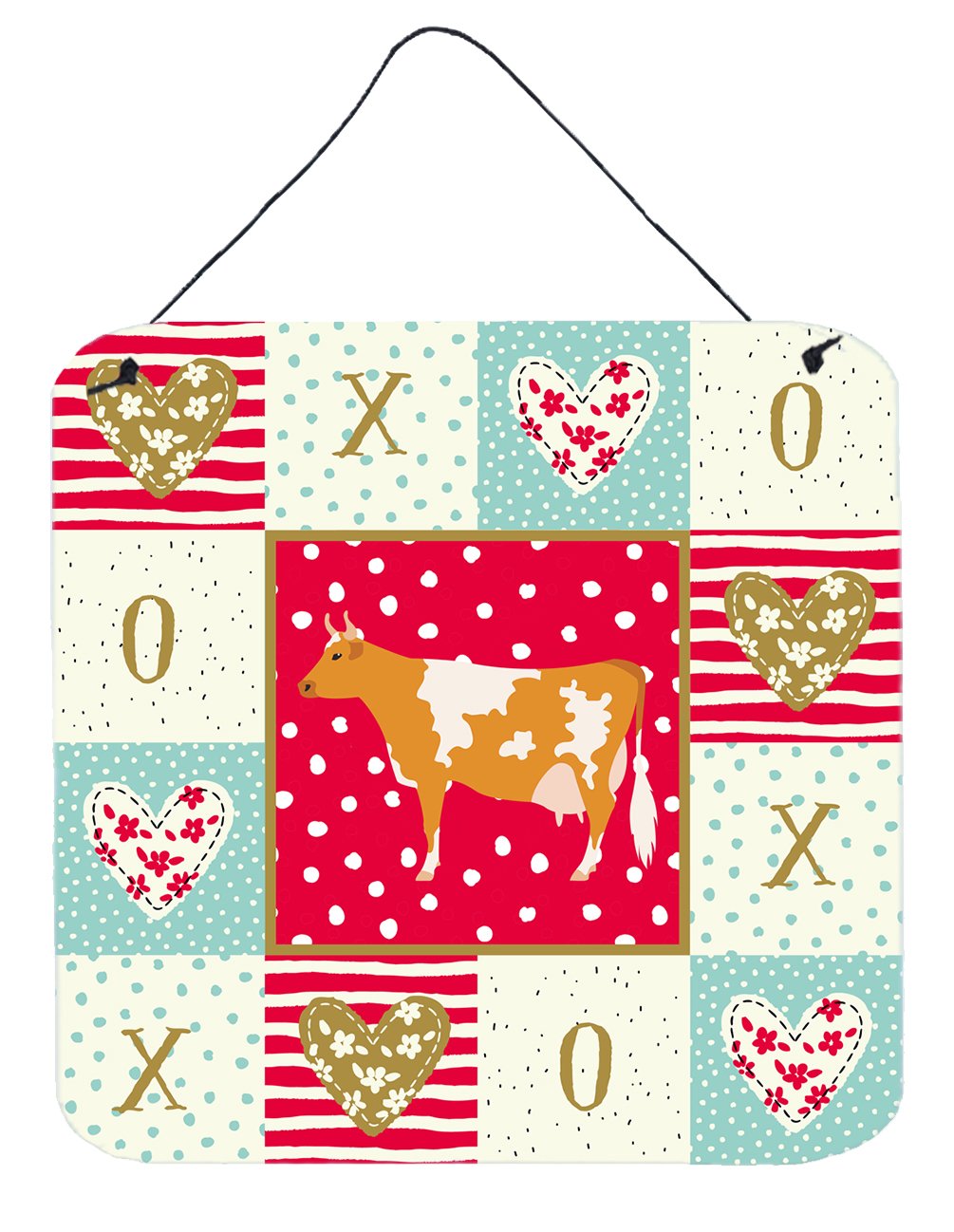 Guernsey Cow Love Wall or Door Hanging Prints CK5248DS66 by Caroline's Treasures