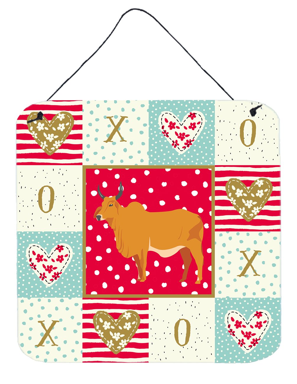 Zebu Indicine Cow Love Wall or Door Hanging Prints CK5252DS66 by Caroline's Treasures