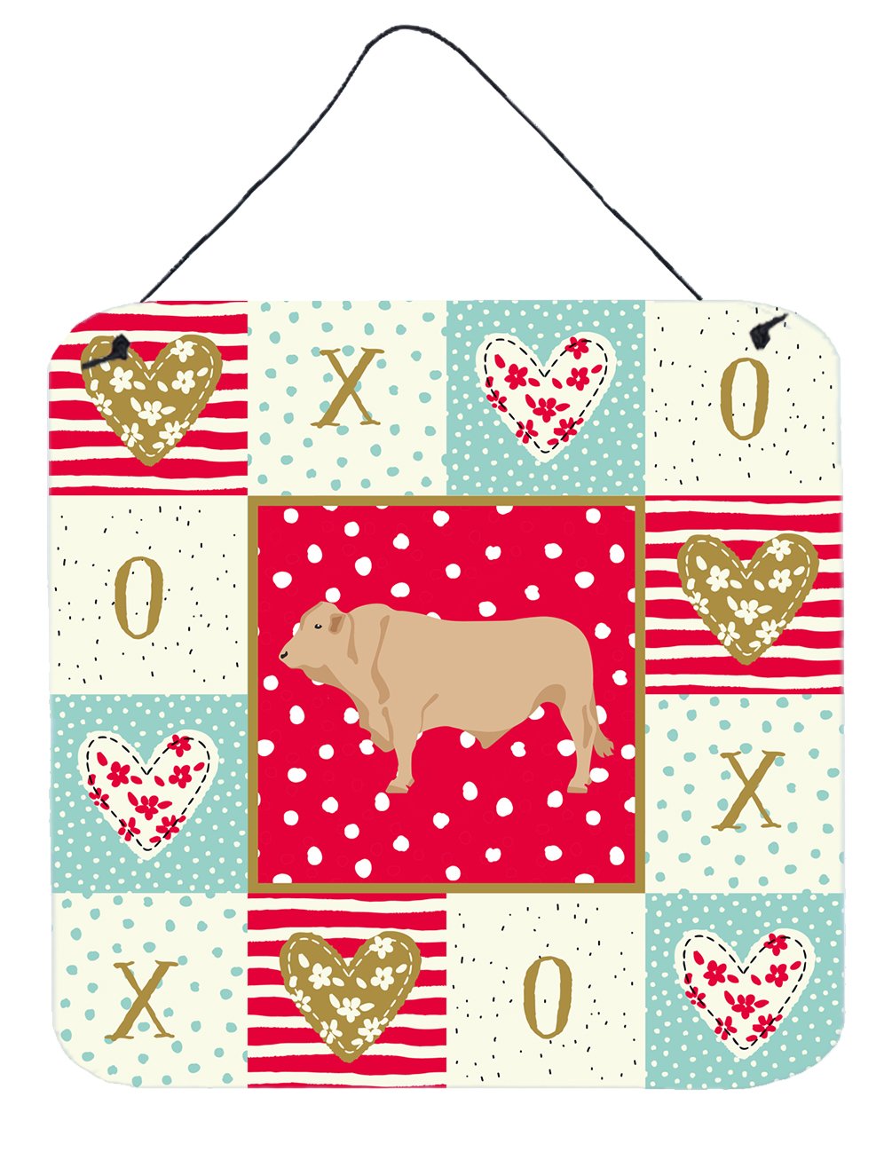 Charolais Cow Love Wall or Door Hanging Prints CK5253DS66 by Caroline's Treasures