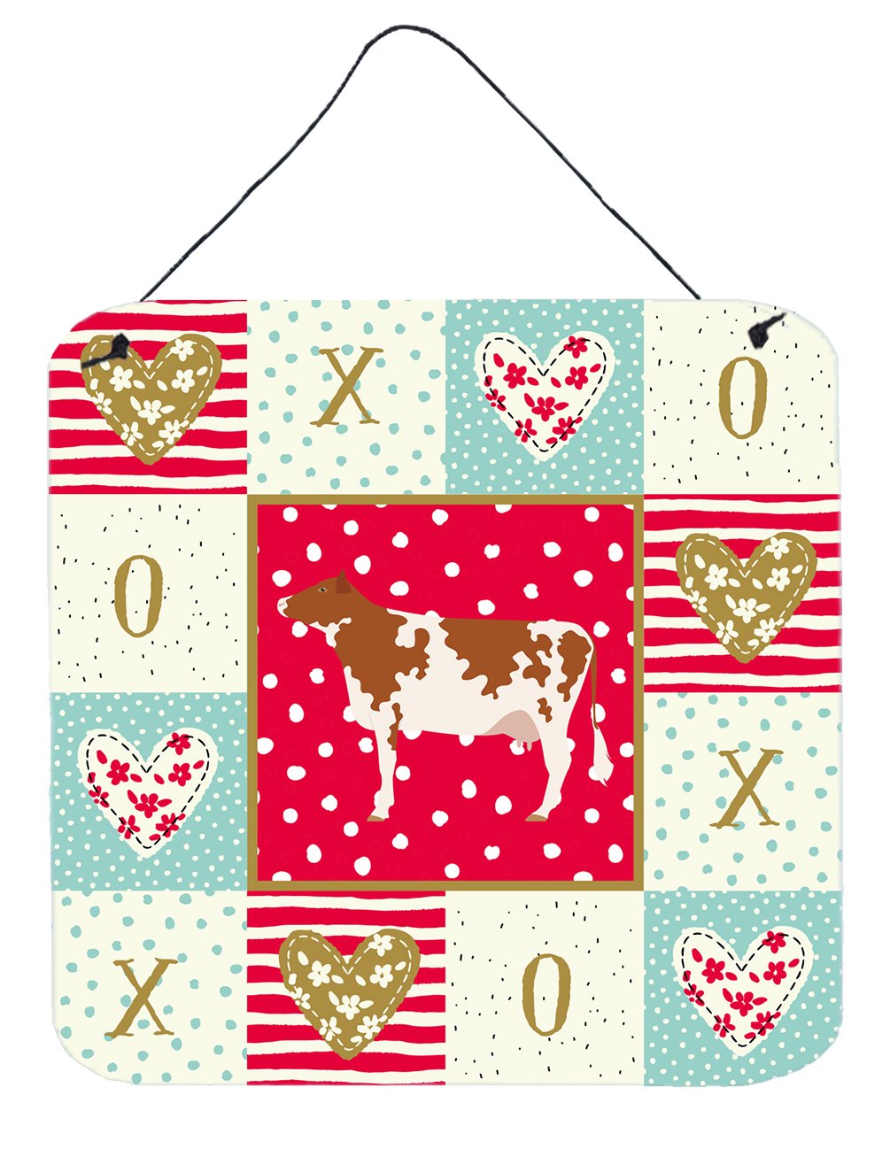 Ayrshire Cow Love Wall or Door Hanging Prints CK5254DS66 by Caroline's Treasures