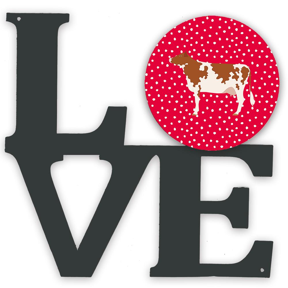 Ayrshire Cow Love Metal Wall Artwork LOVE CK5254WALV by Caroline&#39;s Treasures