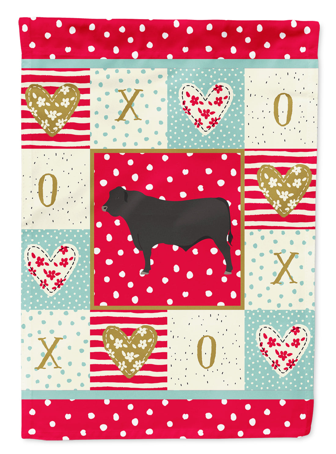 Black Angus Cow Love Flag Garden Size CK5255GF  the-store.com.