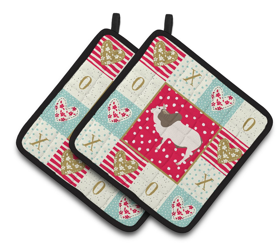 Malvi Cow Love Pair of Pot Holders CK5257PTHD by Caroline's Treasures