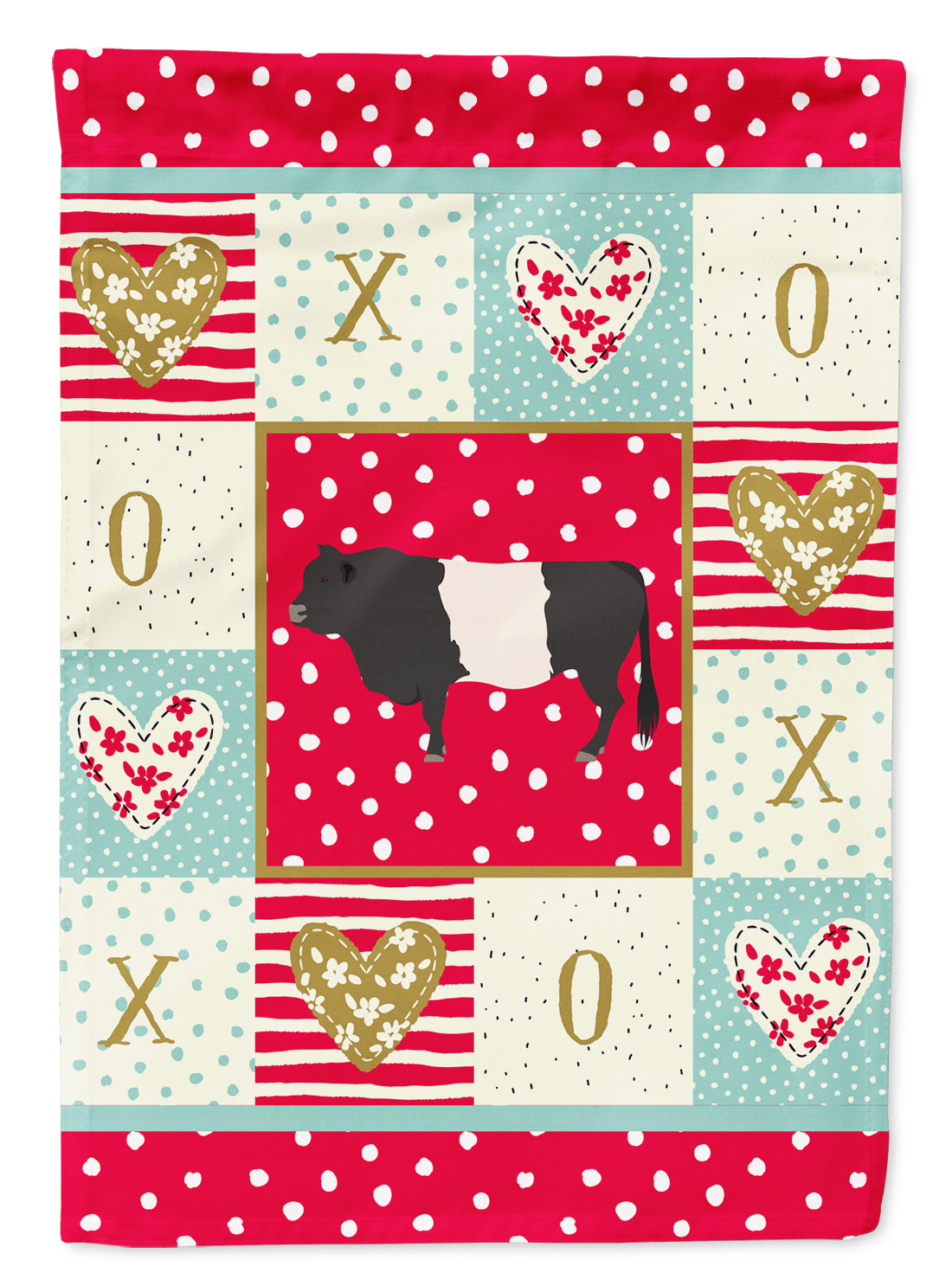 Belted Galloway Cow Love Flag Garden Size CK5258GF  the-store.com.