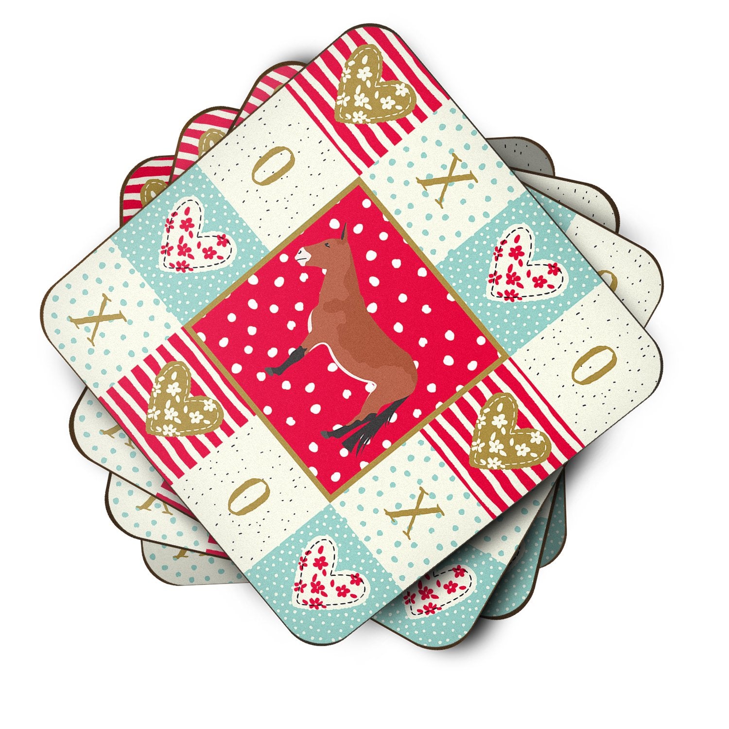 Set of 4 Mule Love Foam Coasters Set of 4 CK5272FC by Caroline's Treasures