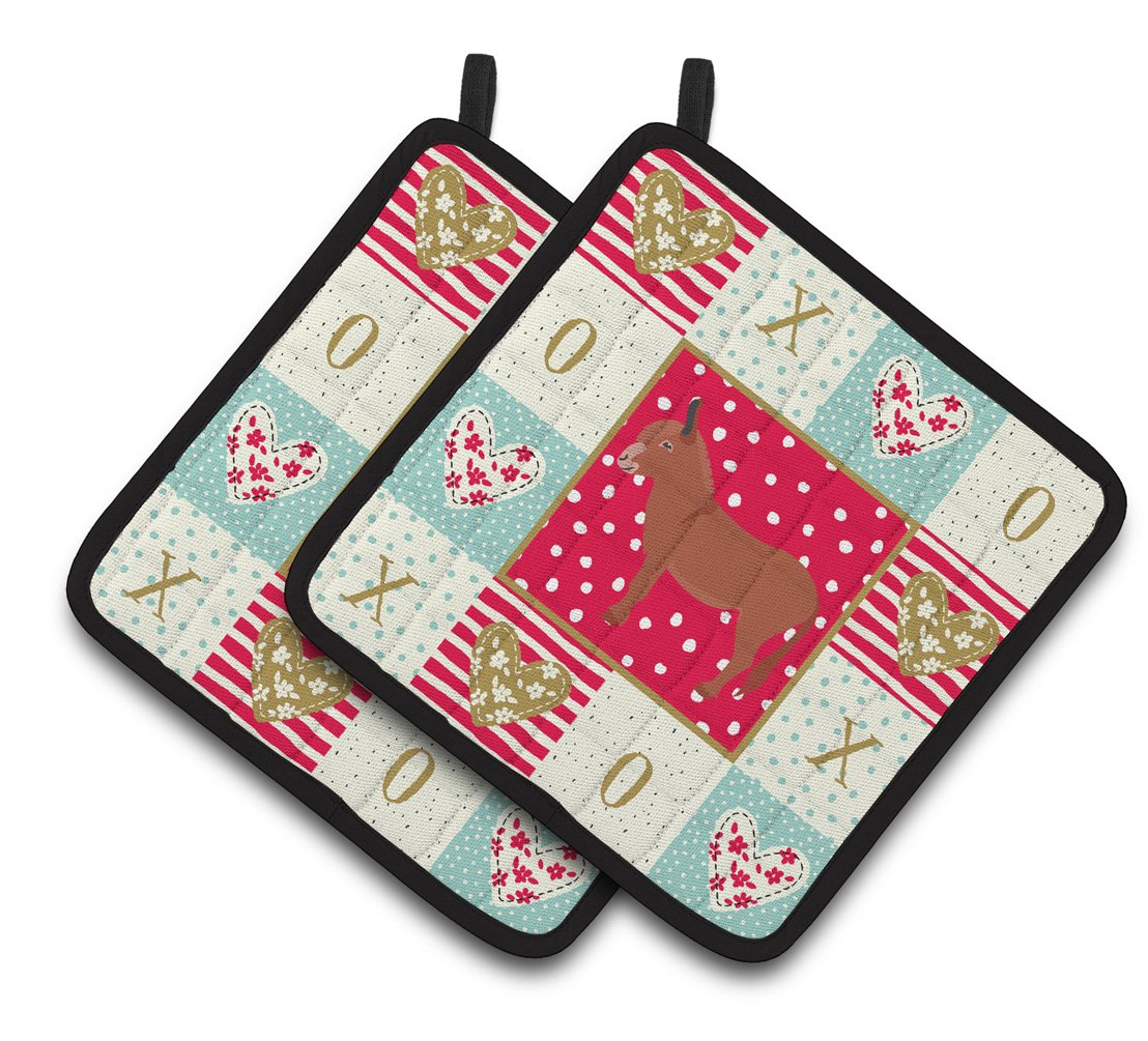 Irish Donkey Love Pair of Pot Holders CK5275PTHD by Caroline's Treasures