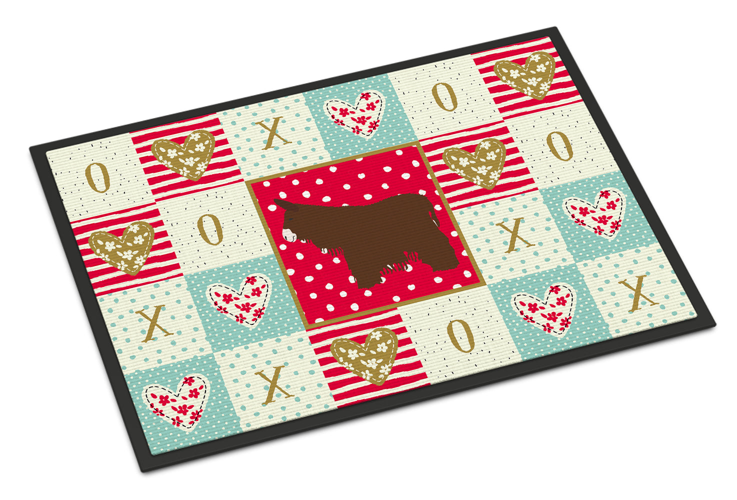 Poitou Poiteuin Donkey Love Indoor or Outdoor Mat 18x27 CK5279MAT - the-store.com