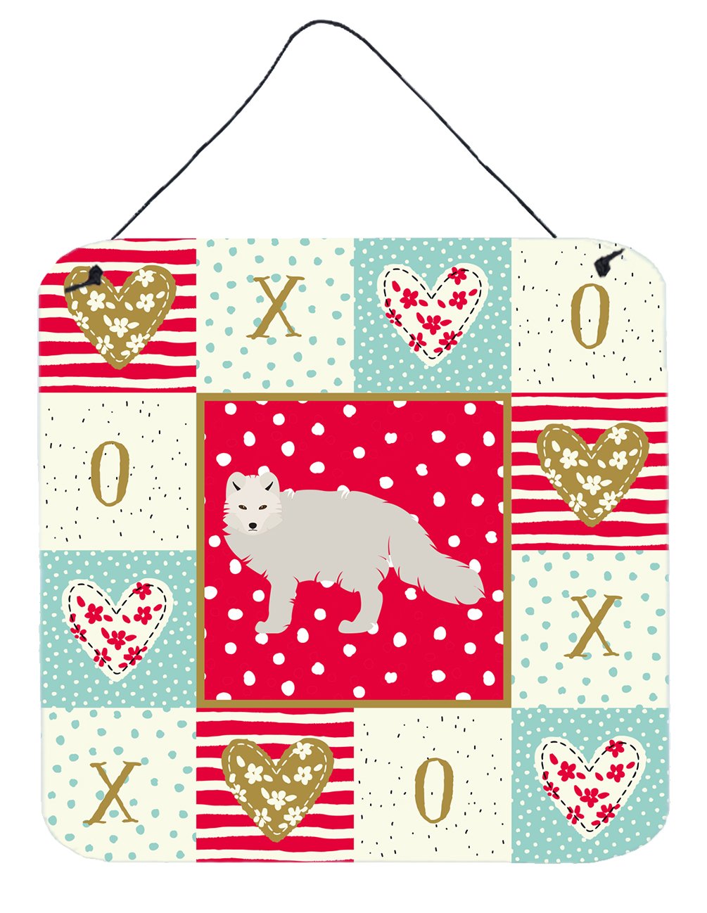 White Arctic Fox Love Wall or Door Hanging Prints CK5304DS66 by Caroline's Treasures