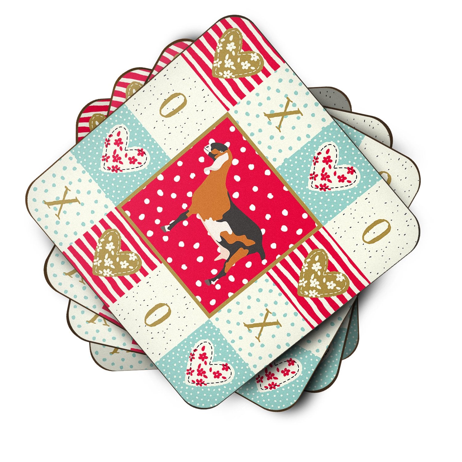 Set of 4 Anglo-nubian Nubian Goat Love Foam Coasters Set of 4 CK5310FC by Caroline's Treasures