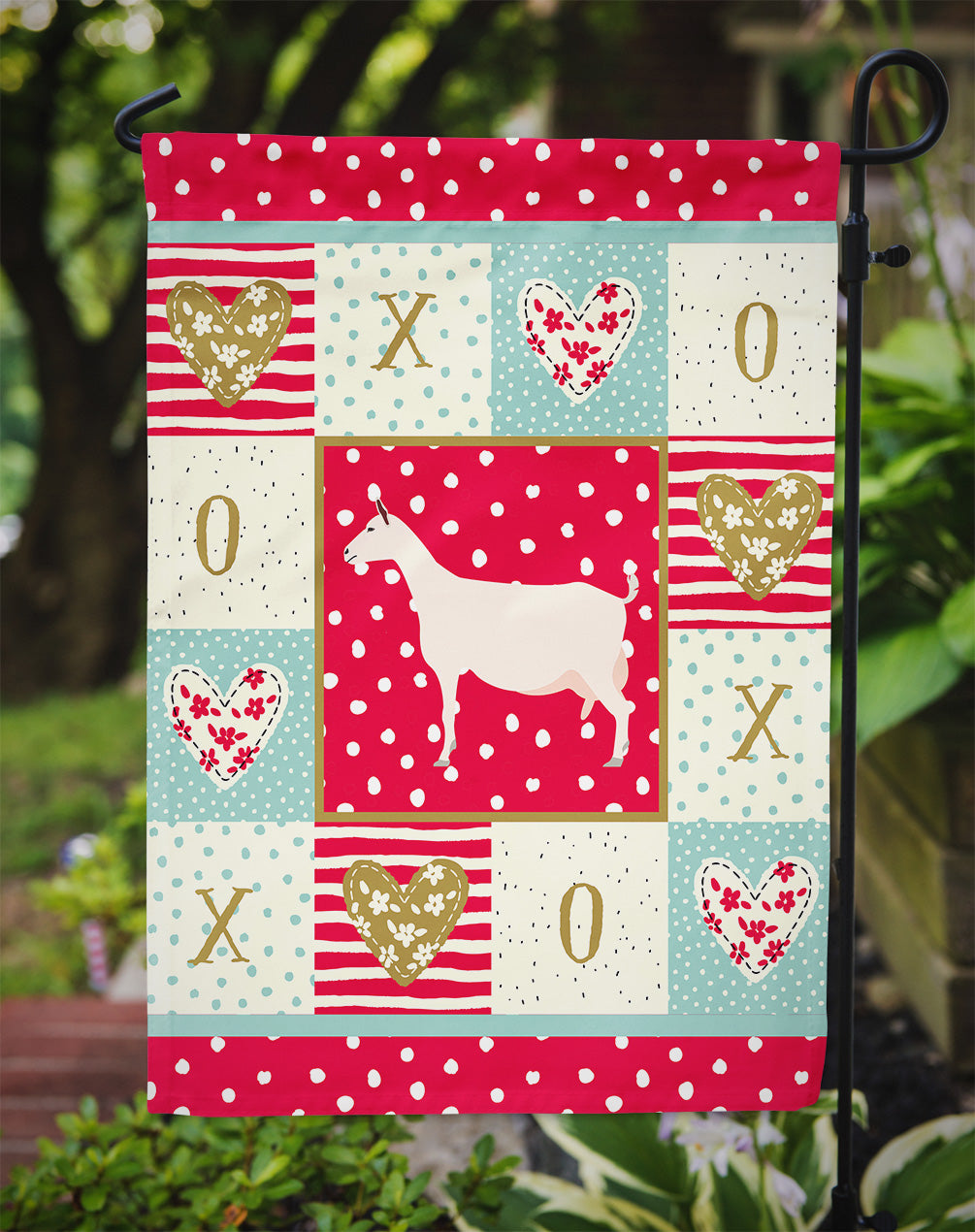 Saanen Goat Love Flag Garden Size CK5316GF  the-store.com.