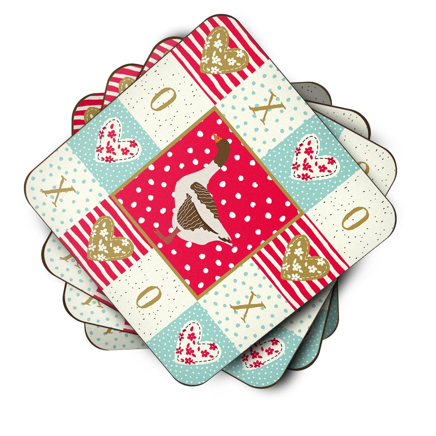 Set of 4 Pomeranian Rogener Goose Love Foam Coasters Set of 4 CK5330FC by Caroline's Treasures