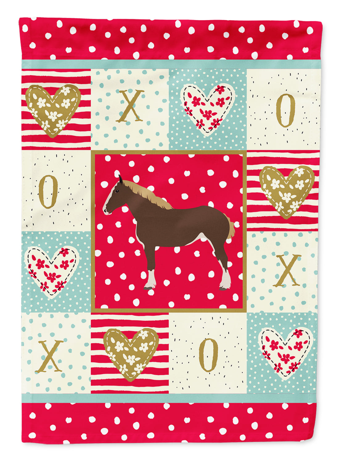 Percheron Horse Love Flag Canvas House Size CK5333CHF  the-store.com.