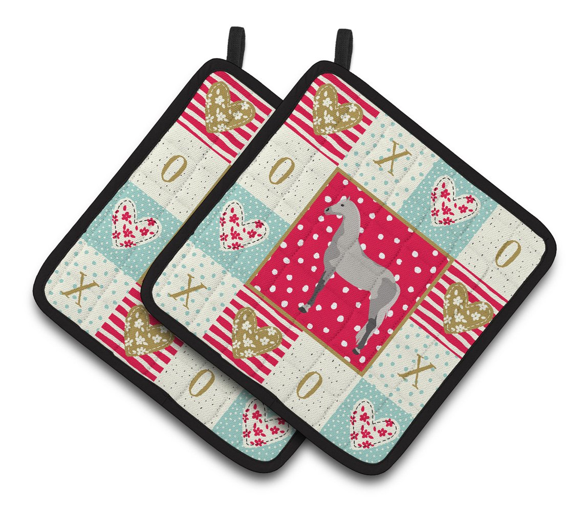 Orlov Trotter Horse Love Pair of Pot Holders CK5335PTHD by Caroline&#39;s Treasures