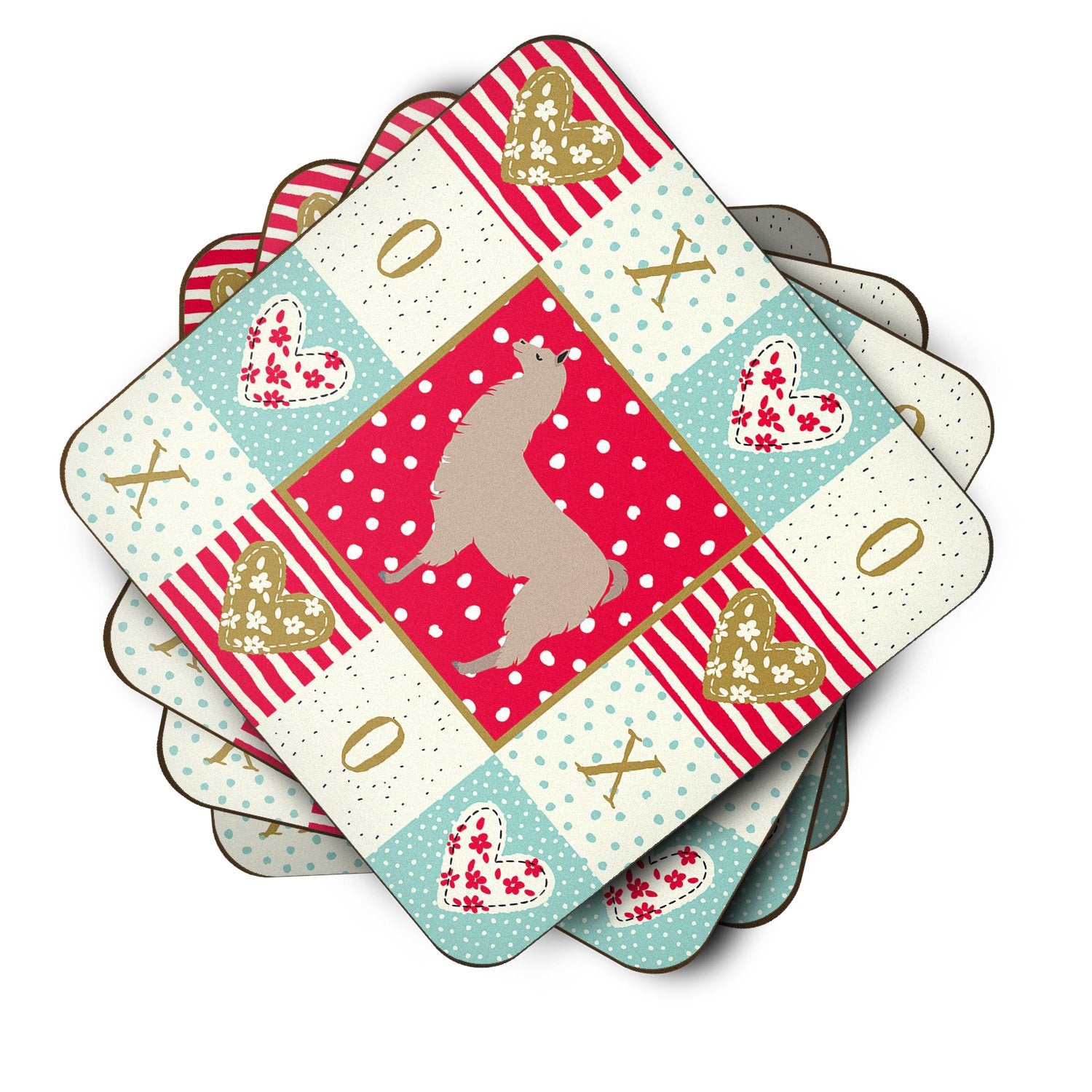 Set of 4 Llama Love Foam Coasters Set of 4 CK5343FC by Caroline's Treasures