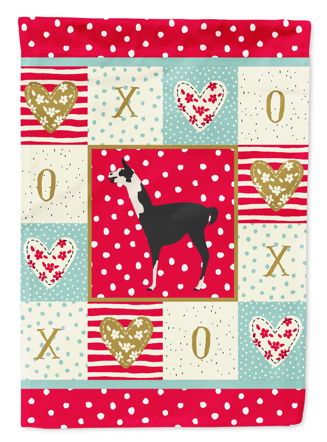 Llama Q' Ara Love Flag Canvas House Size CK5345CHF  the-store.com.