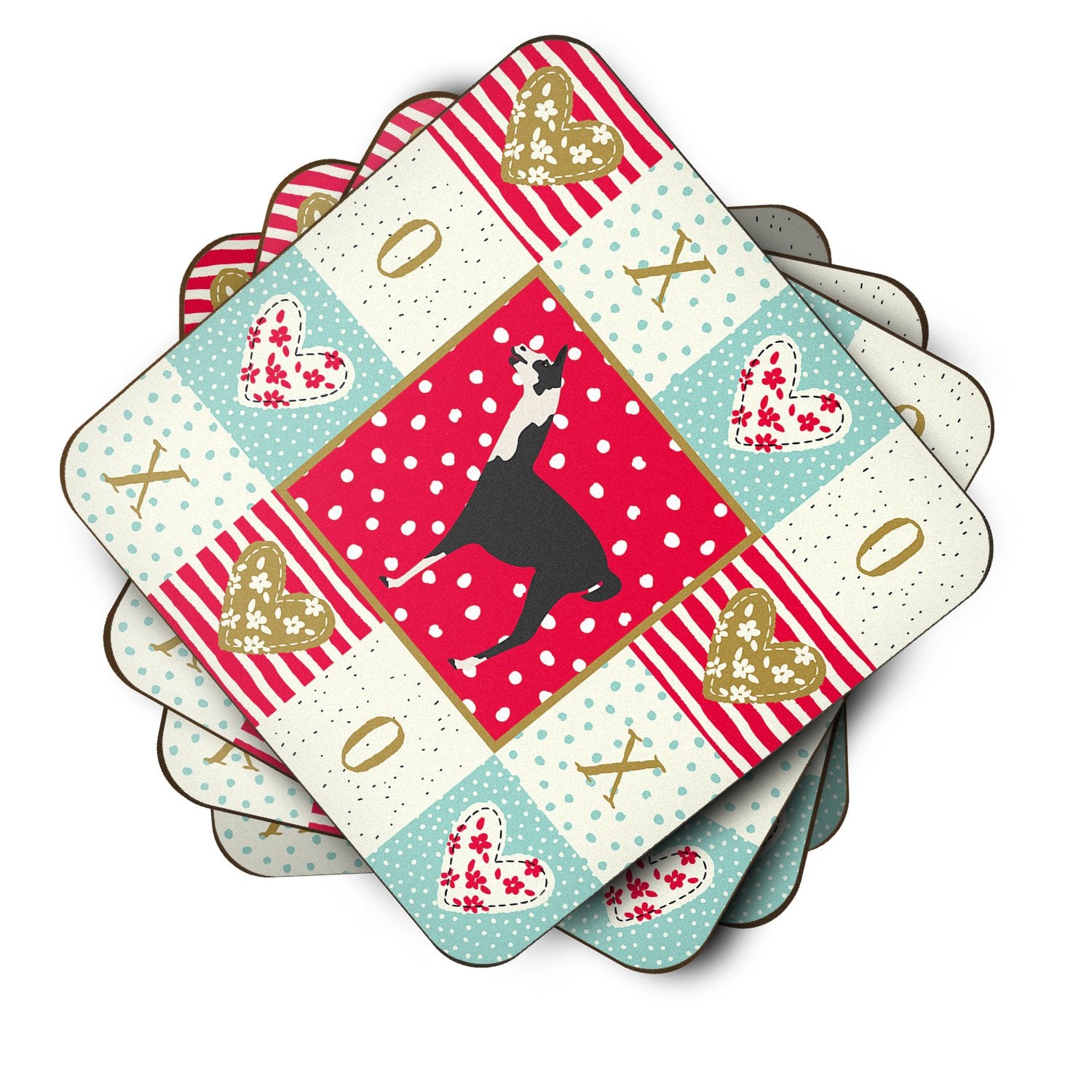 Set of 4 Llama Q' Ara Love Foam Coasters Set of 4 CK5345FC by Caroline's Treasures