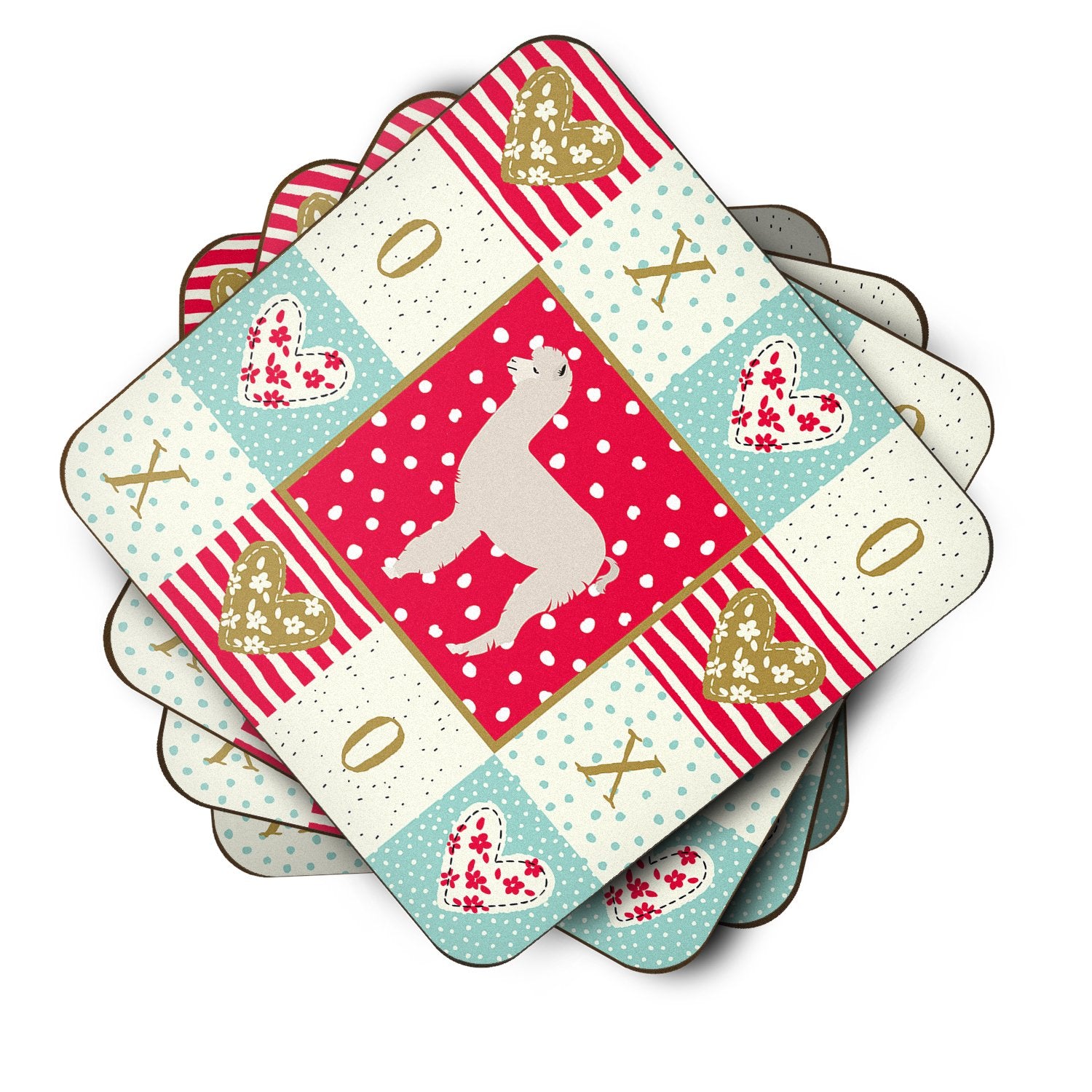 Set of 4 Alpaca Love Foam Coasters Set of 4 CK5346FC by Caroline's Treasures