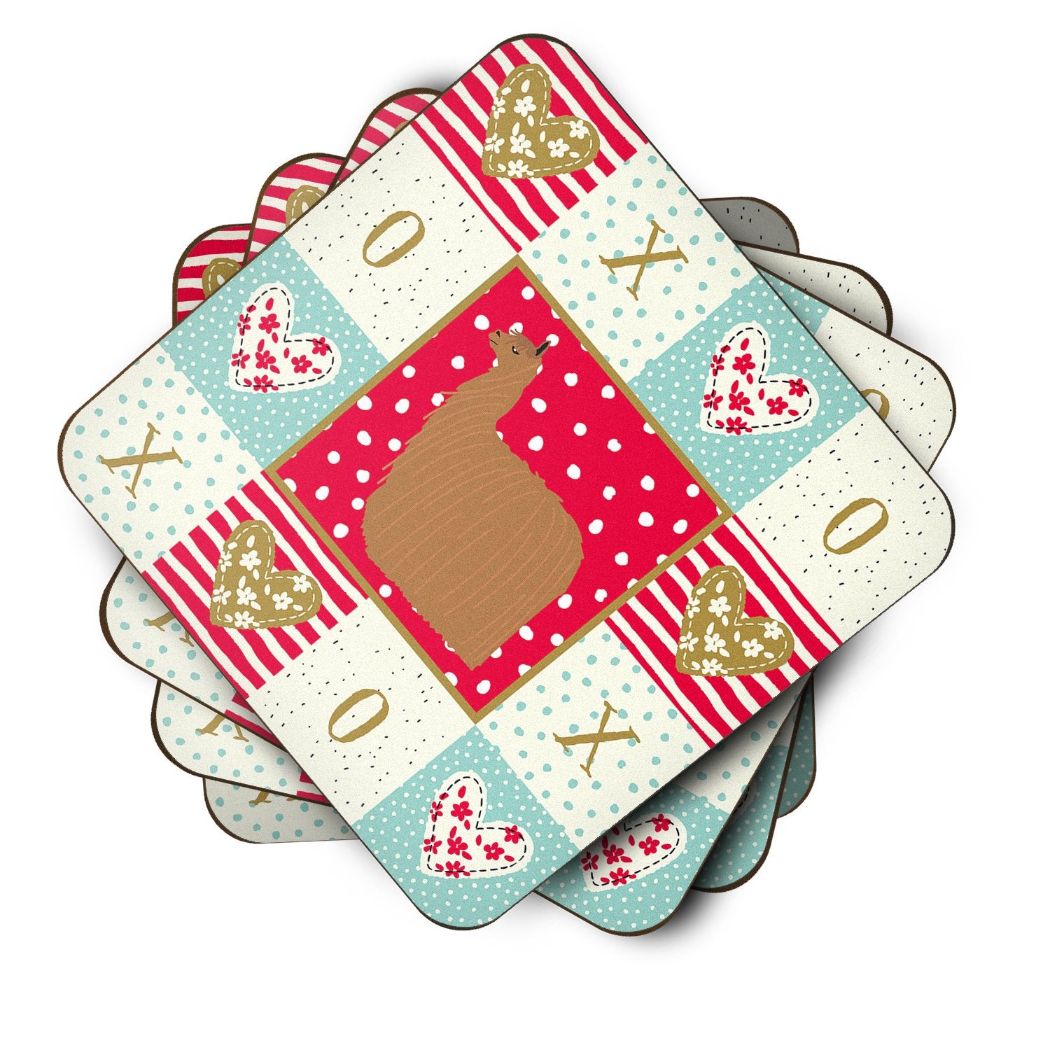 Set of 4 Alpaca Suri Love Foam Coasters Set of 4 CK5347FC by Caroline's Treasures