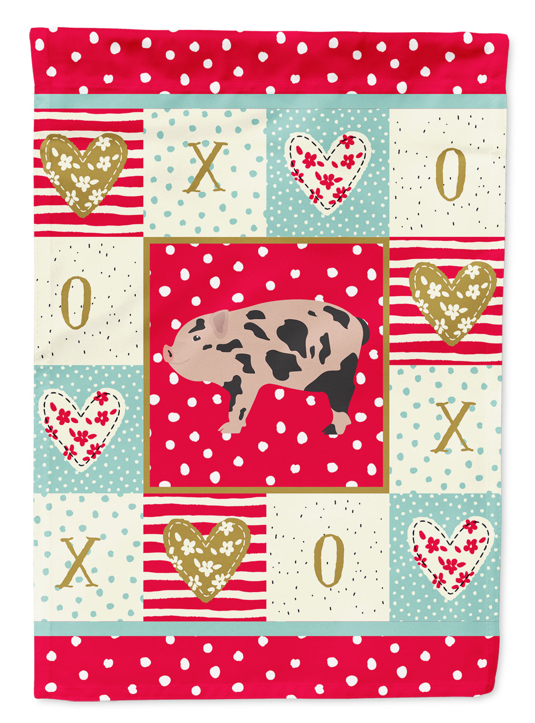 Mini Miniature Pig Love Flag Canvas House Size CK5362CHF  the-store.com.