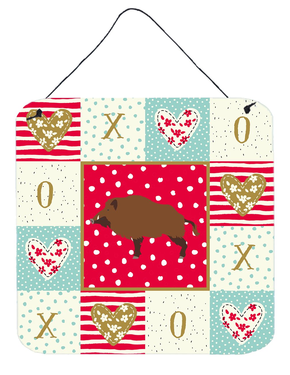 Wild Boar Pig Love Wall or Door Hanging Prints CK5363DS66 by Caroline&#39;s Treasures