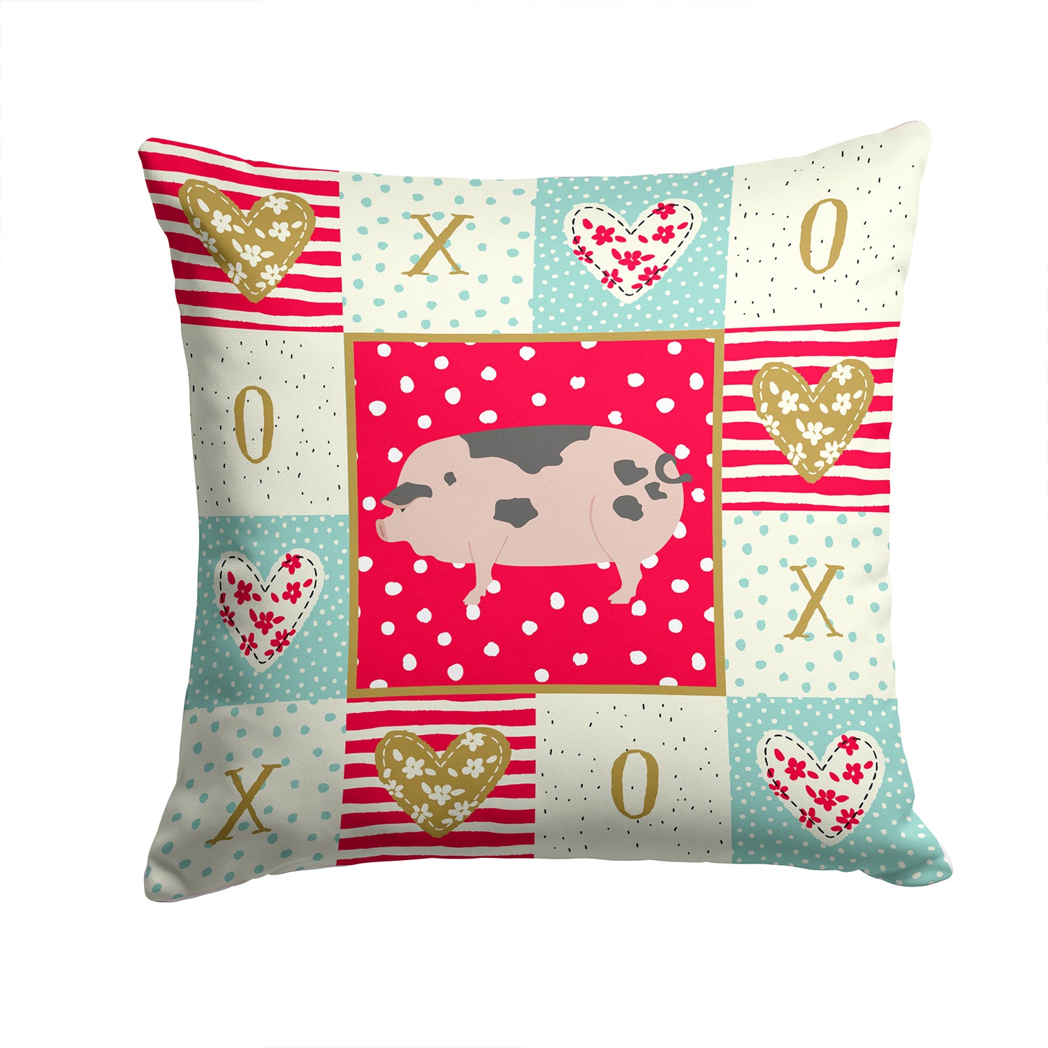 Gloucester Old Spot Pig Love Fabric Decorative Pillow CK5367PW1414 - the-store.com