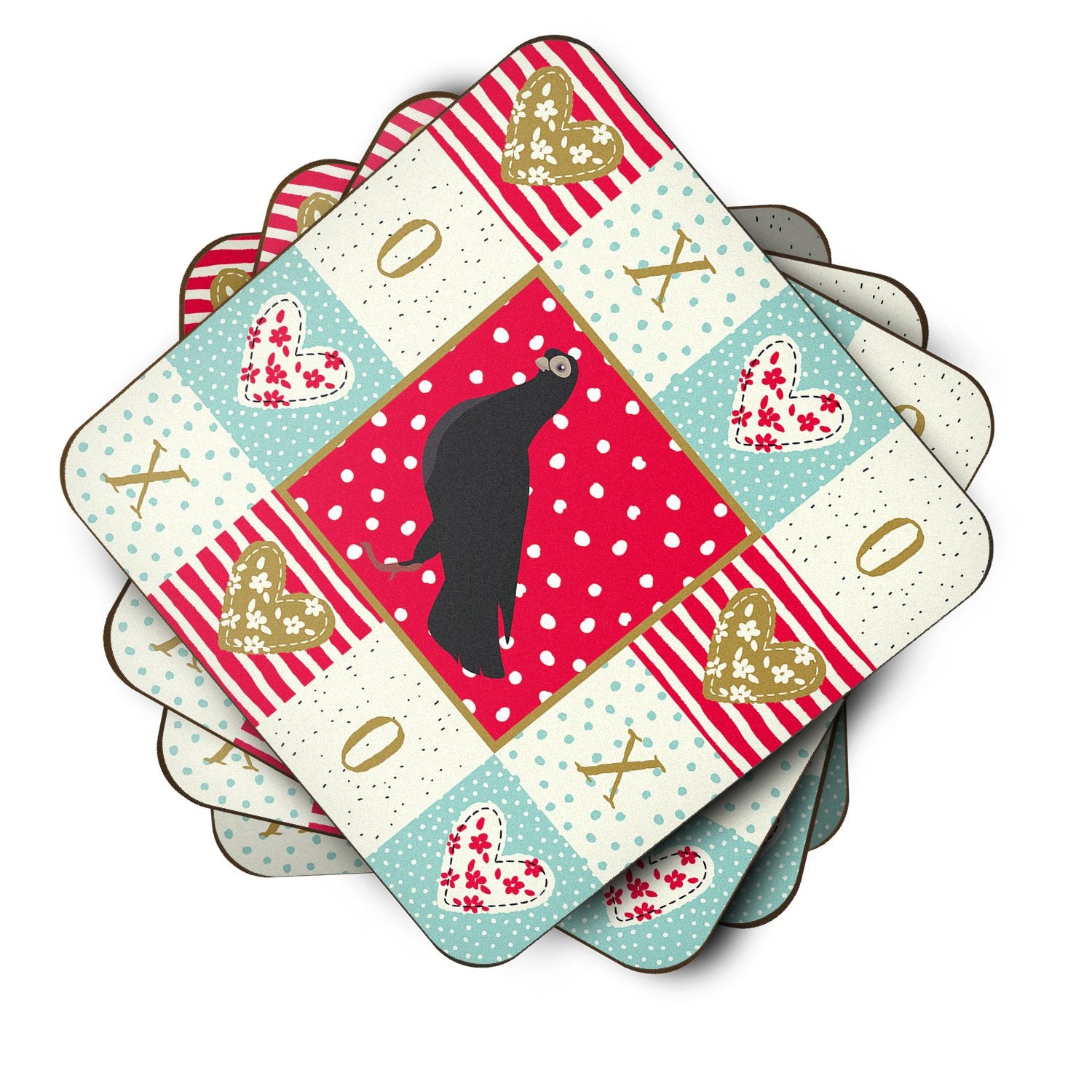 Set of 4 Budapest Highflyer Pigeon Love Foam Coasters Set of 4 CK5374FC by Caroline's Treasures