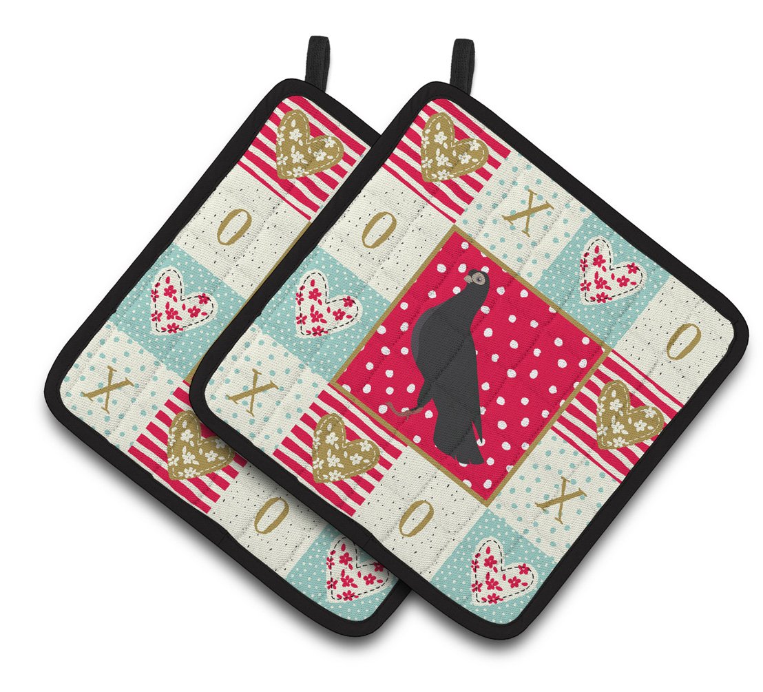 Budapest Highflyer Pigeon Love Pair of Pot Holders CK5374PTHD by Caroline's Treasures