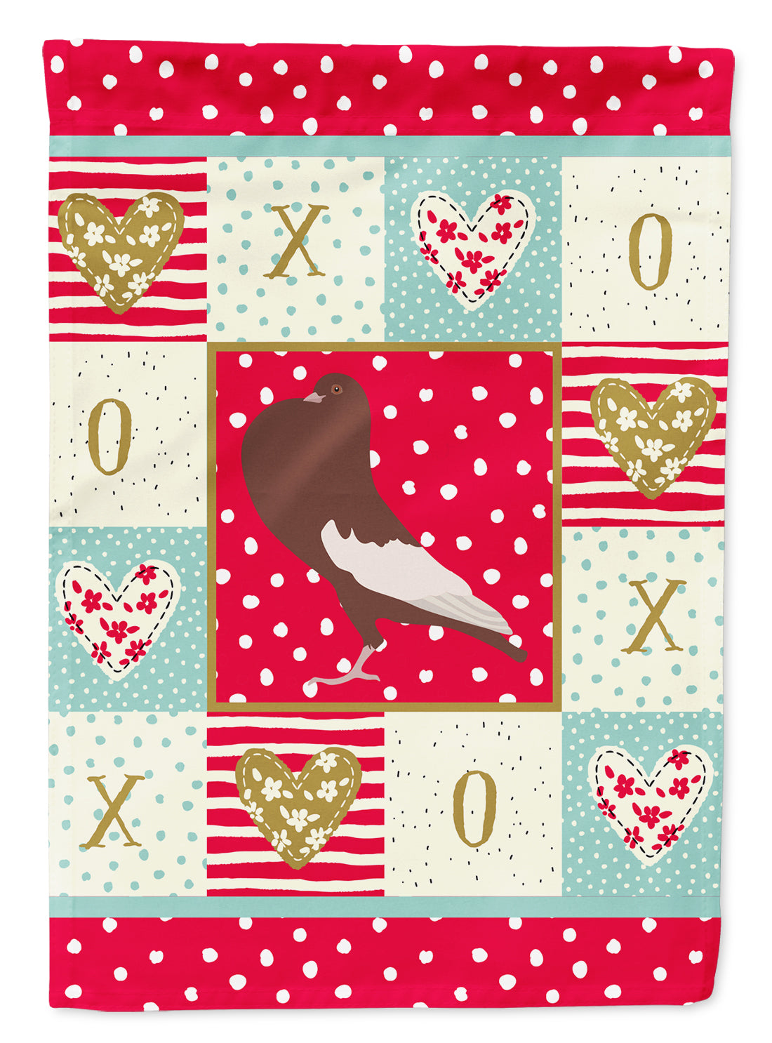 English Pouter Pigeon Love Flag Garden Size CK5381GF  the-store.com.