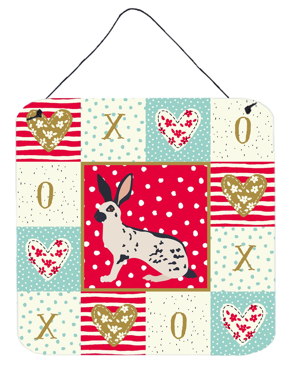 English Spot Rabbit Love Wall or Door Hanging Prints CK5388DS66 by Caroline's Treasures