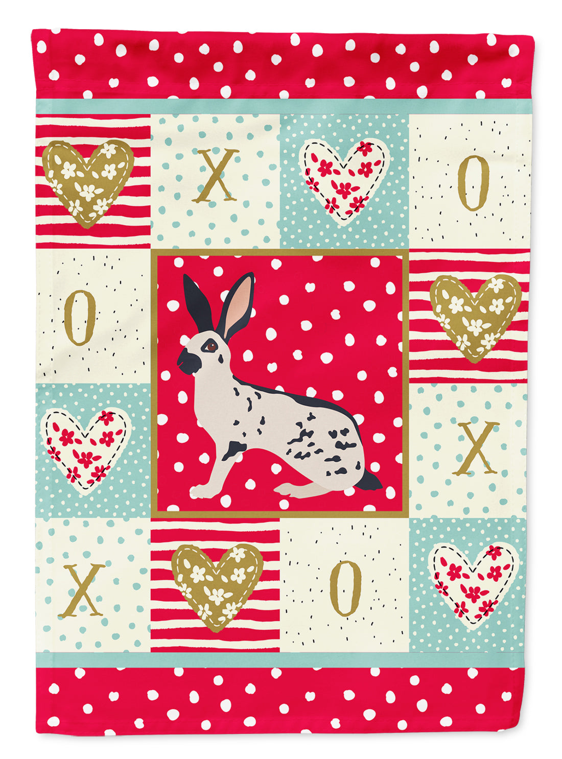 English Spot Rabbit Love Flag Garden Size CK5388GF  the-store.com.