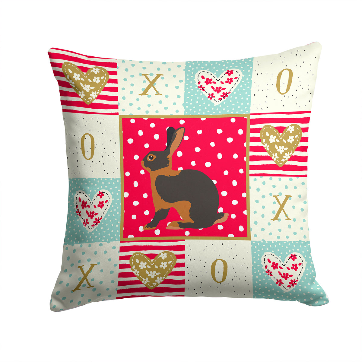 Tan Rabbit Love Fabric Decorative Pillow CK5390PW1414 - the-store.com