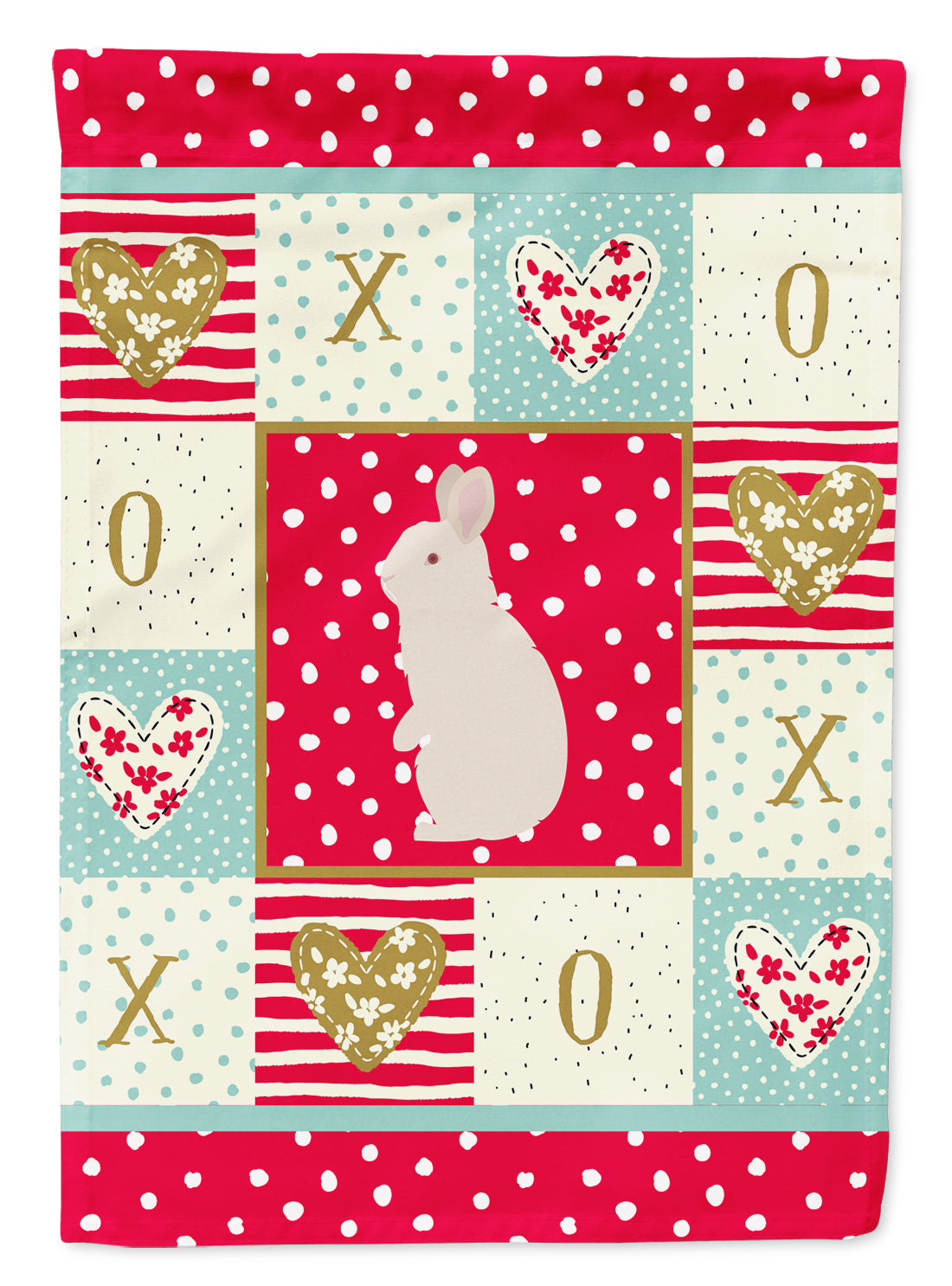 New Zealand White Rabbit Love Flag Garden Size CK5392GF  the-store.com.