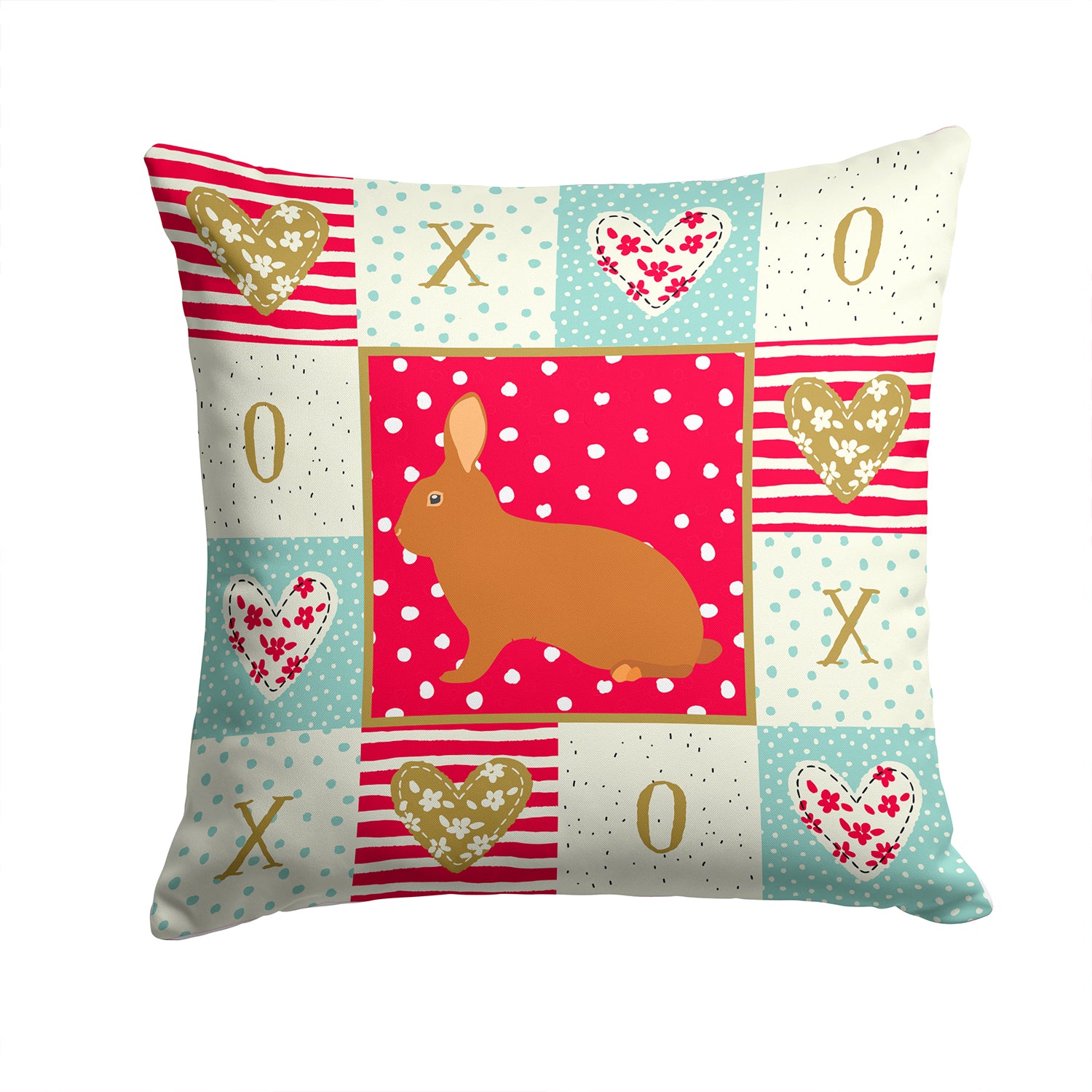 Rex Rabbit Love Fabric Decorative Pillow CK5396PW1414 - the-store.com