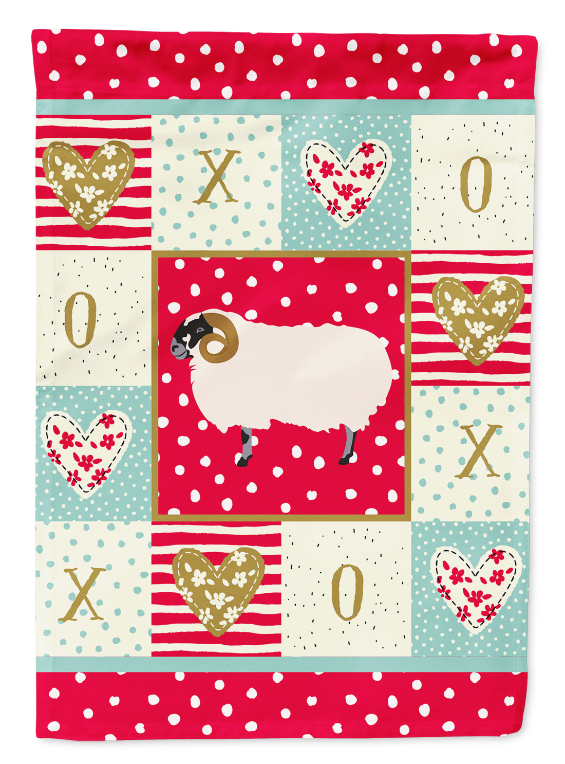 Scottish Blackface Sheep Love Flag Garden Size CK5400GF  the-store.com.