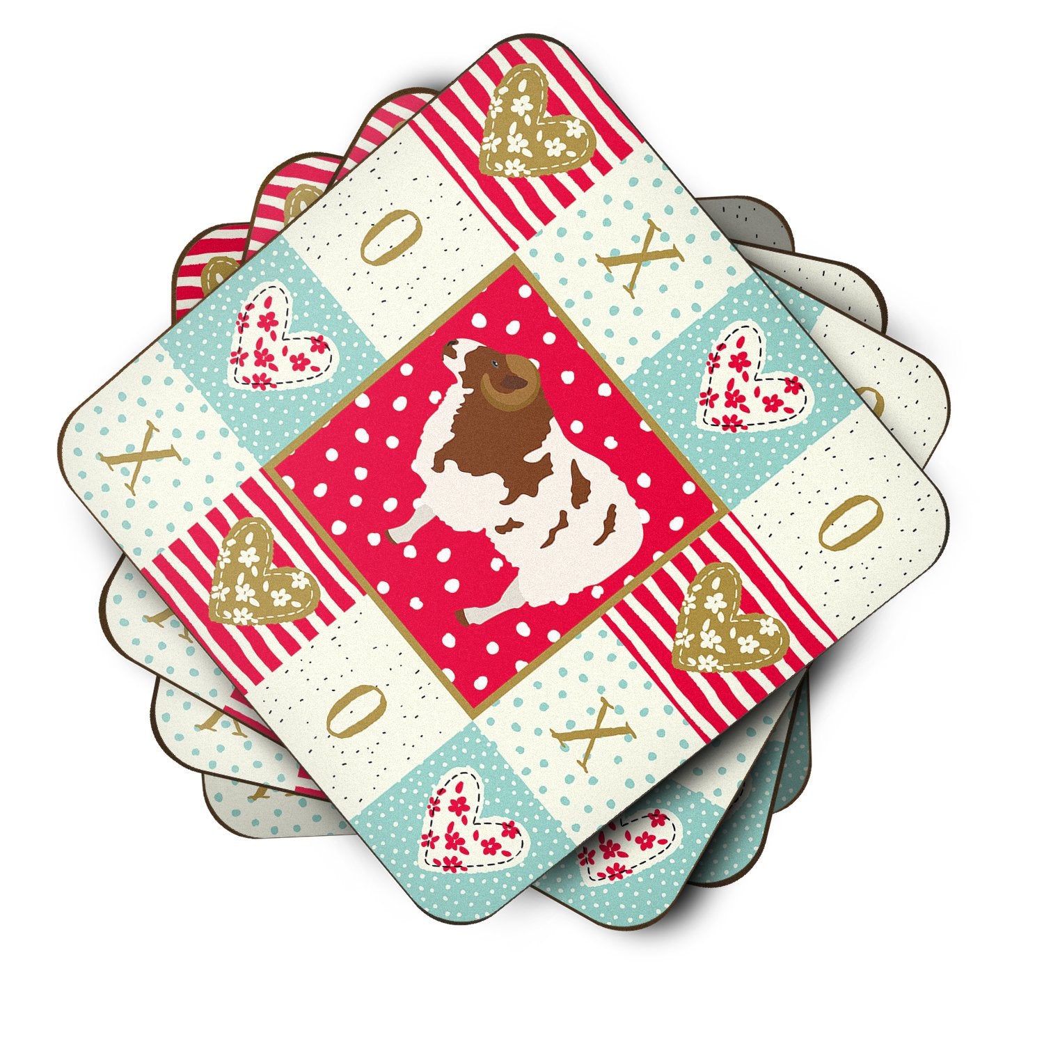 Set of 4 Jacob Sheep Love Foam Coasters Set of 4 CK5402FC by Caroline's Treasures