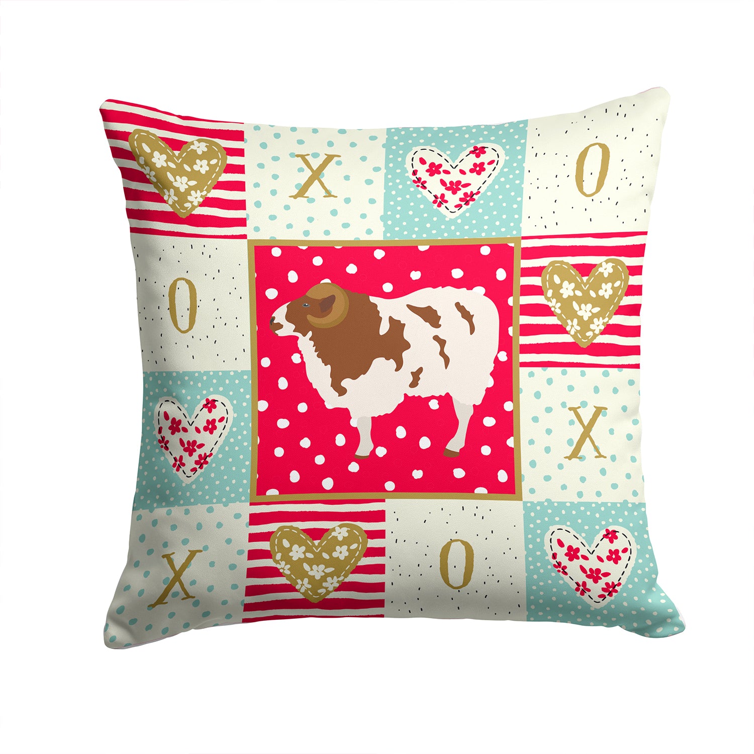 Jacob Sheep Love Fabric Decorative Pillow CK5402PW1414 - the-store.com