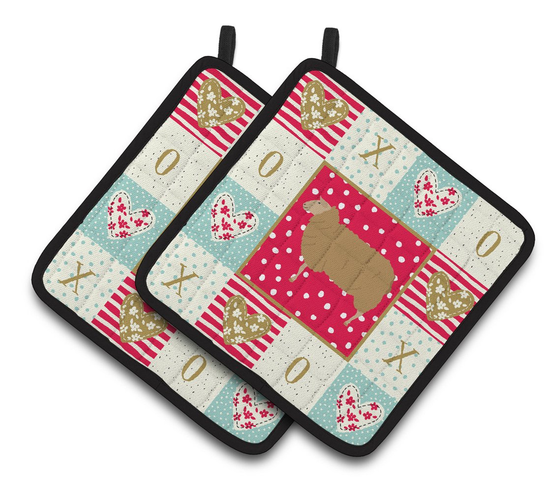 East Friesian Sheep Love Pair of Pot Holders CK5404PTHD by Caroline's Treasures