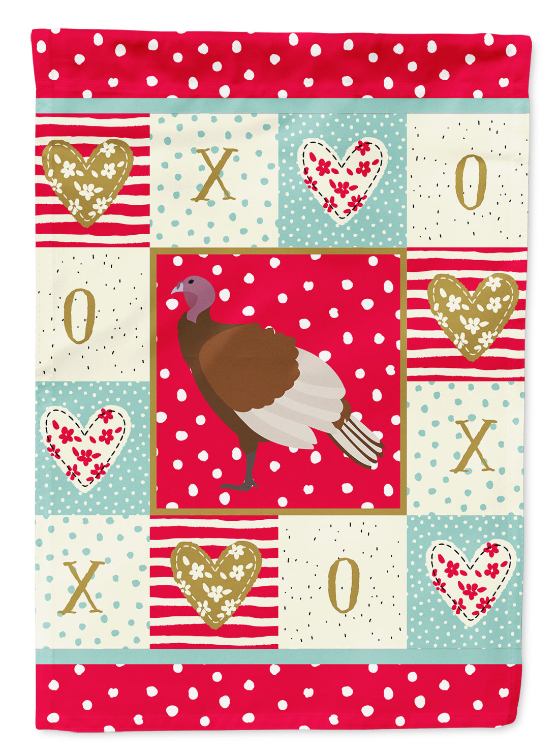 Bourbon Red Turkey Hen Love Flag Canvas House Size CK5409CHF  the-store.com.