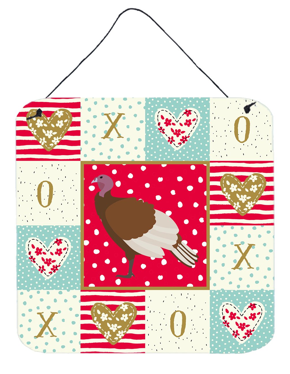 Bourbon Red Turkey Hen Love Wall or Door Hanging Prints CK5409DS66 by Caroline&#39;s Treasures