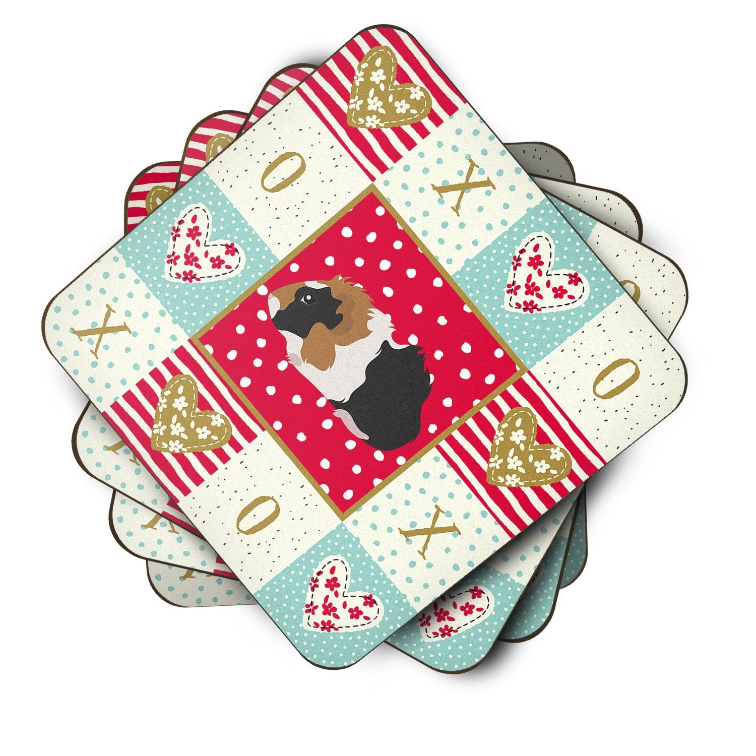 Set of 4 Abyssinian Guinea Pig Love Foam Coasters Set of 4 CK5426FC by Caroline's Treasures