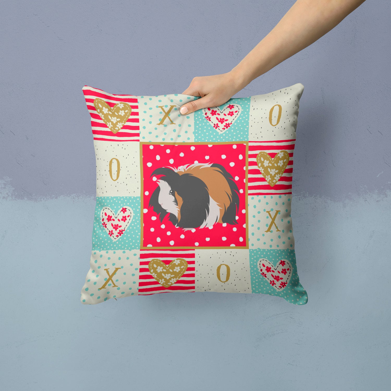 Sheba Guinea Pig Love Fabric Decorative Pillow CK5433PW1414 - the-store.com