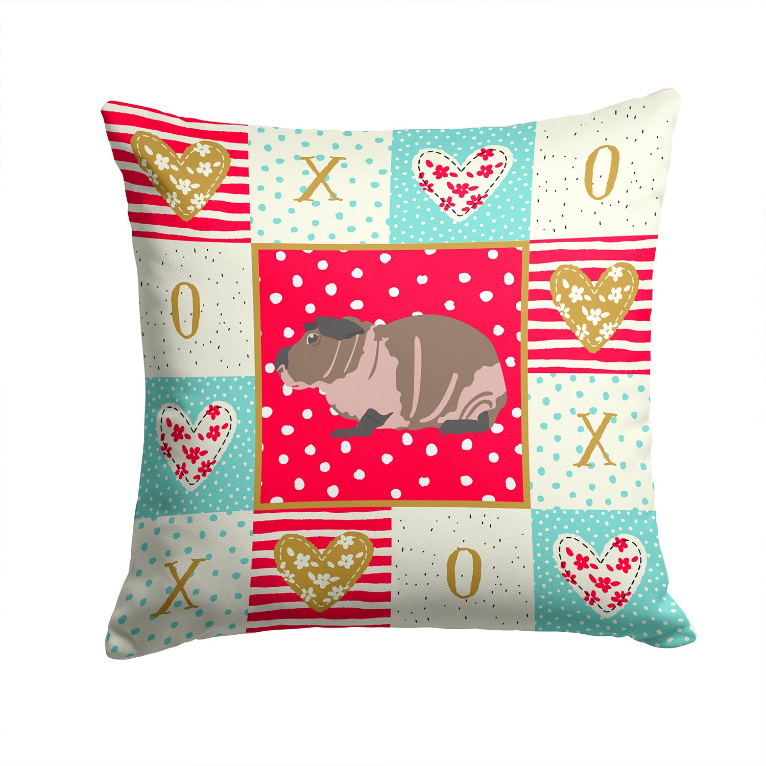 Skinny Guinea Pig Love Fabric Decorative Pillow CK5435PW1414 - the-store.com