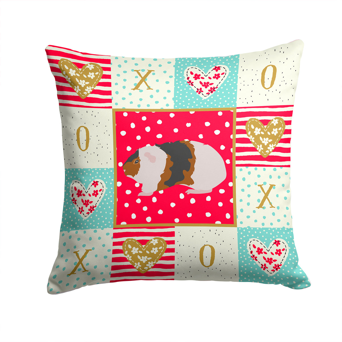 Teddy Guinea Pig Love Fabric Decorative Pillow CK5436PW1414 - the-store.com