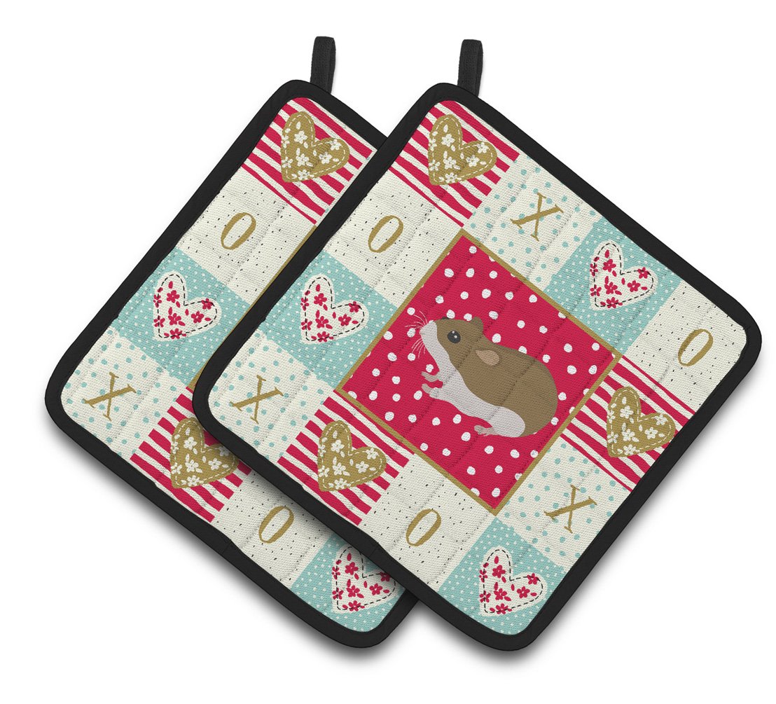 Chinese Hamster Love Pair of Pot Holders CK5438PTHD by Caroline&#39;s Treasures