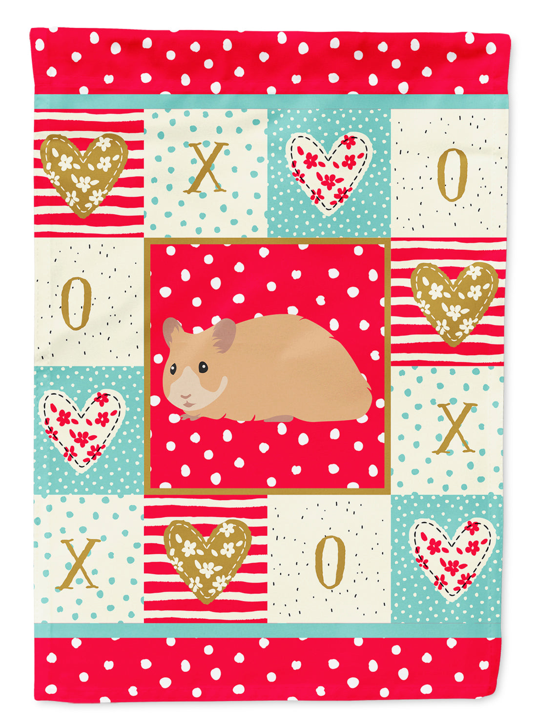 Syrian Golden Hamster Love Flag Canvas House Size CK5443CHF  the-store.com.