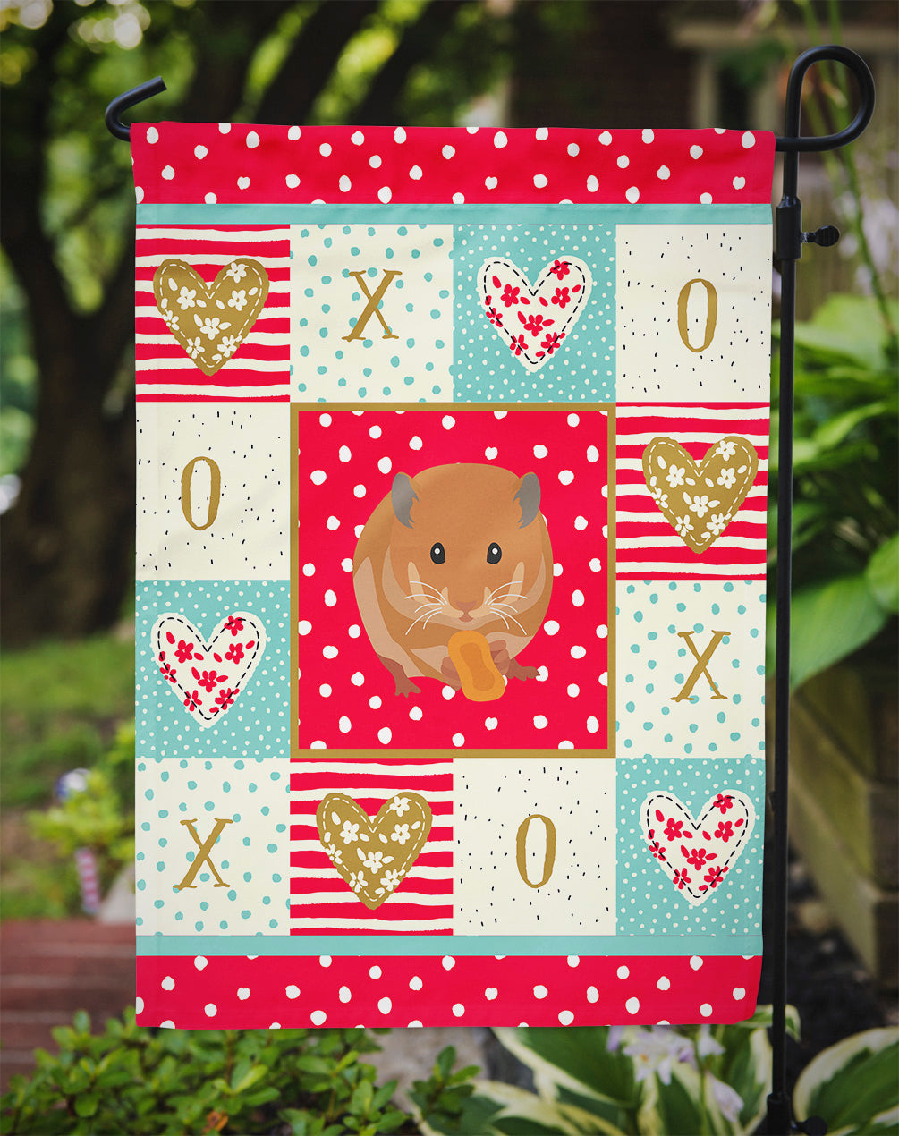 Teddy Bear Hamster Love Flag Garden Size CK5444GF  the-store.com.