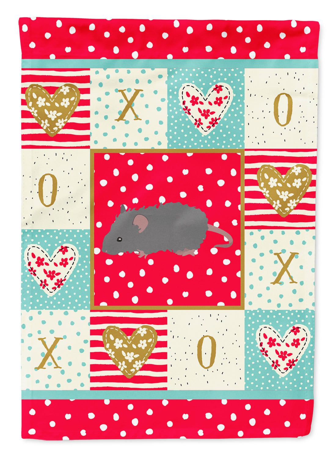 Australian Long Coated Mouse Love Flag Garden Size CK5447GF  the-store.com.