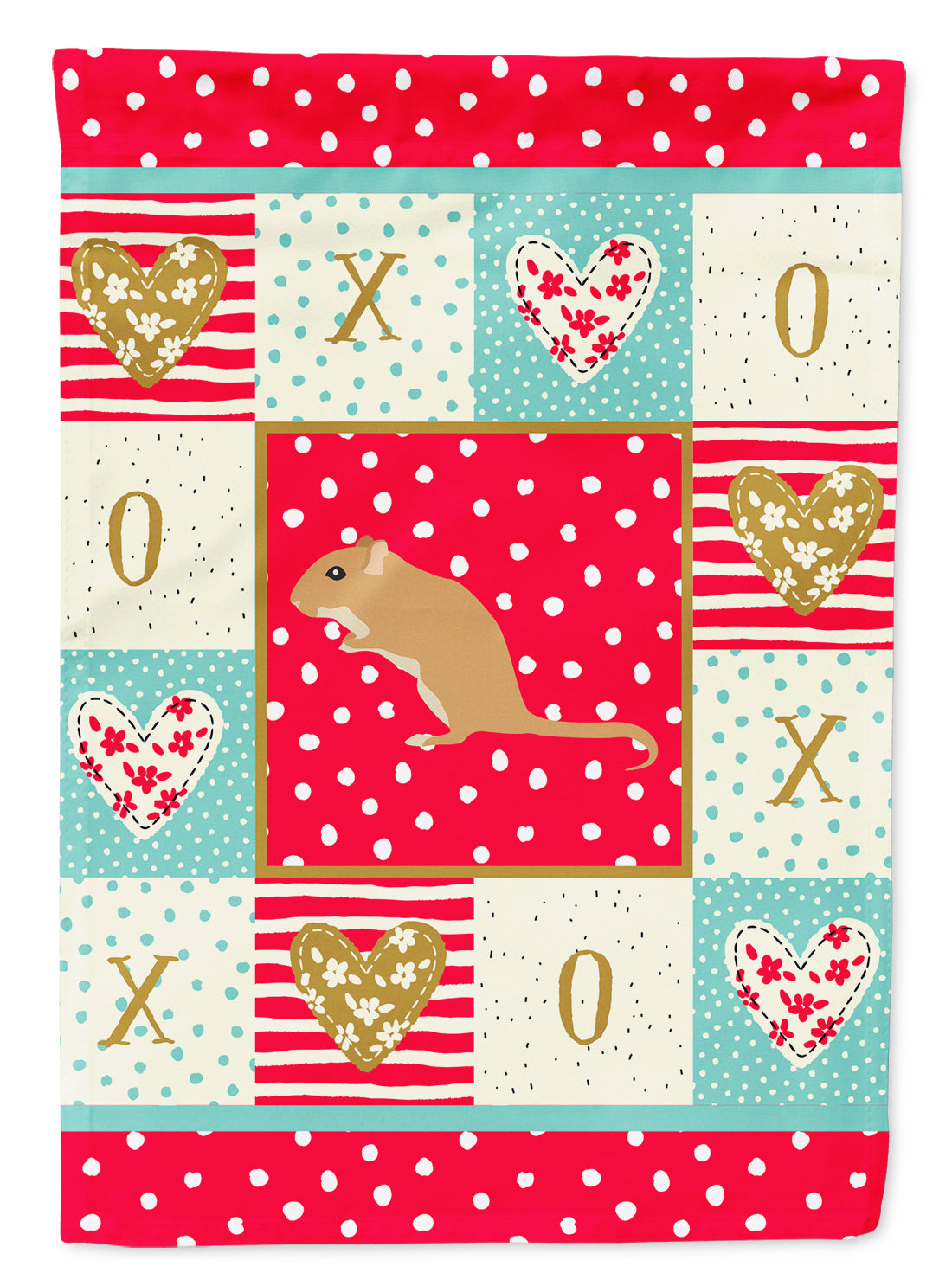 Gerbil Mouse Love Flag Canvas House Size CK5449CHF  the-store.com.